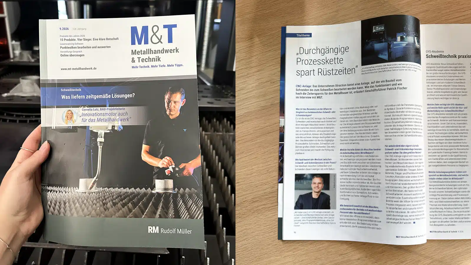 09-26–Veroeffentlichung-M&T–WEB XFALRE by XTRACTION auf dem Cover der September-Ausgabe von M&T Metallhandwerk und Technik